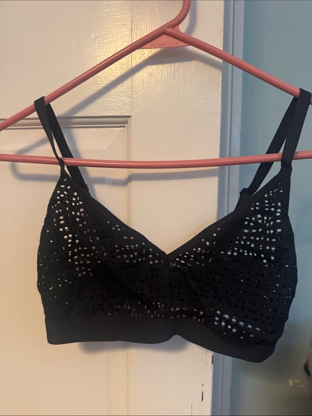 Negative Underwear Black Eyelet Lace Bralette - Lightweight Support